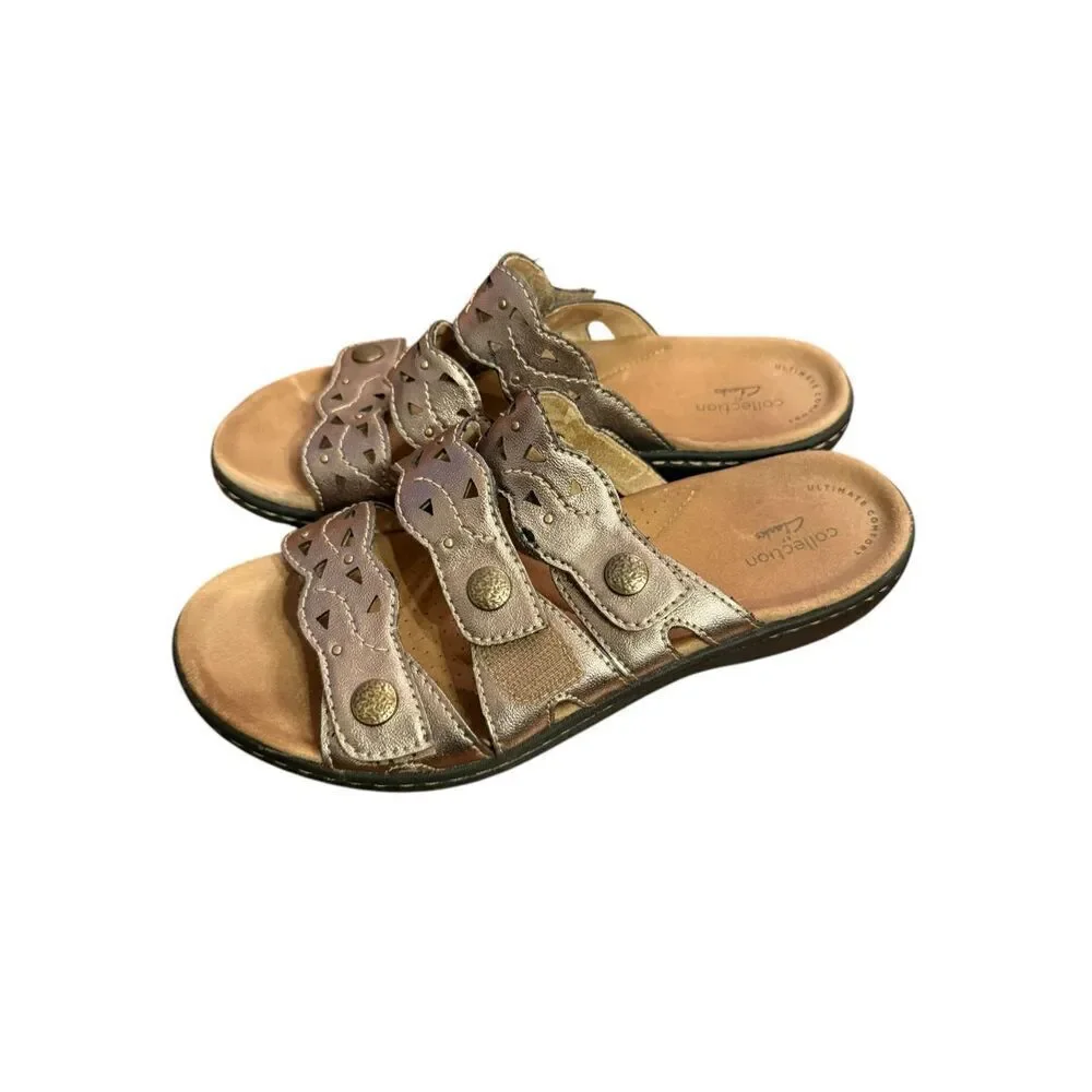 Clarks Laurianne Jade Sand Metallic Sandals Sz‎ 7